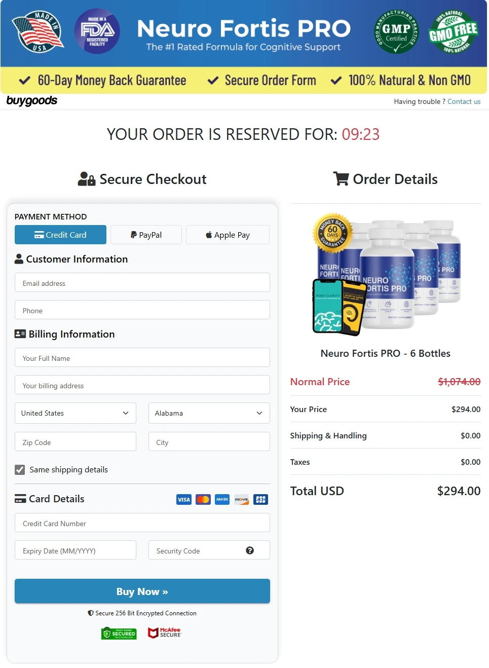 Secure Checkout Form